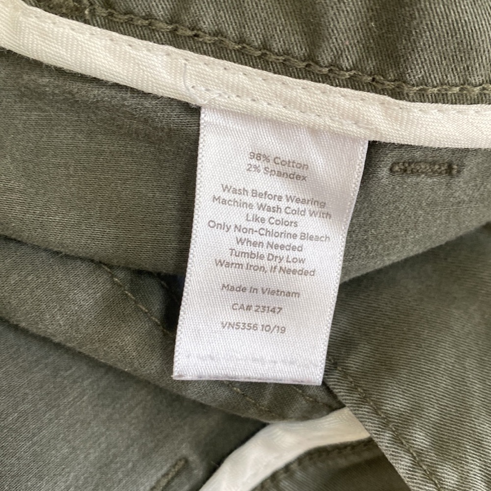 Cropped, olive chinos from Talbots, size 8 - Picture 5 of 5